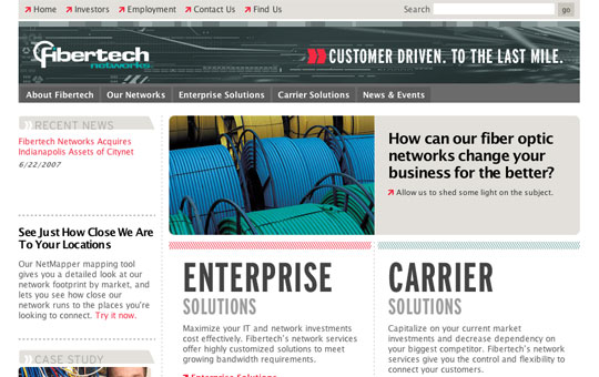 Fibertech Web Site