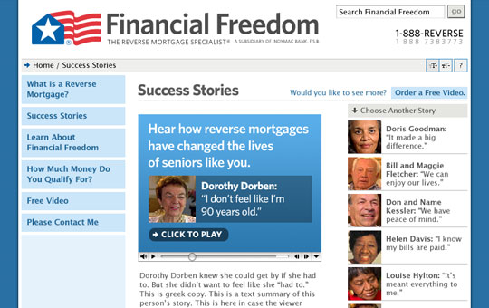 Financial Freedom Success Stories Page